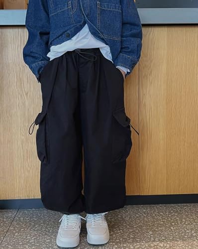 Boys Camo Pants Kids Pull on Elastic Waist Casual Loose Jogging Bottoms Elastic Cuffed Cargo Joggers 13-14 Years4