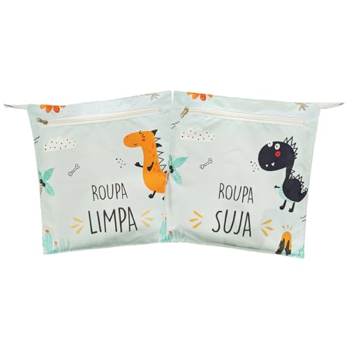 Organizador de Roupas Limpa e Suja Dupla Face Infantil, Impermeável, 2 em 1, Zíper Duplo, Para Mochila Escolar, Viagens e Academia (MODELO 2)