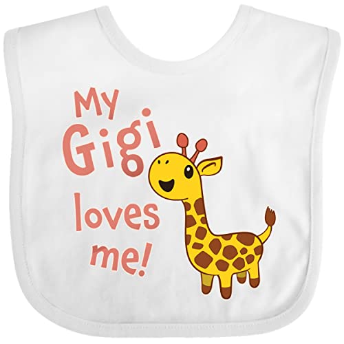 inktastic My Gigi Loves Me- Cute Giraffe Baby Bib