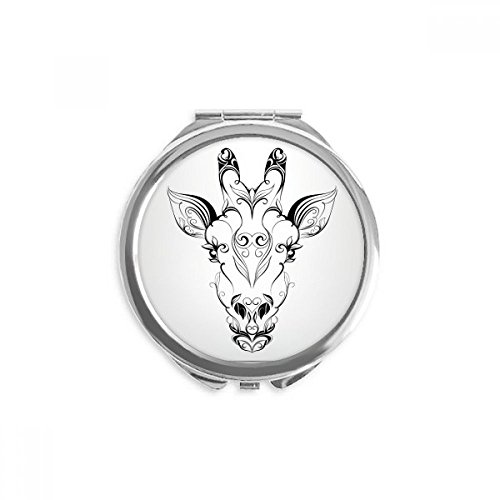 Miroir rond antilope tibétaine portable de poche pour maquillage à la main