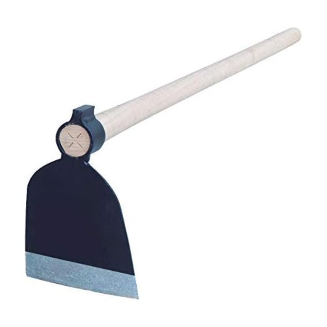 Zappa con Manico - Design Temperato e Forgiato - Testa con Bordo Affilato - Manico in Legno da 130 cm - Peso di 650 g - Ideale per Agricoltura e Giardinaggio - Bikain