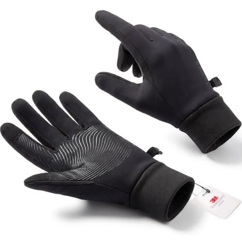AOPREL Gants Thermiques Anti-Vent Tactiles Antidérapants Unisexe pour Vélo Randonnée Running Conduite