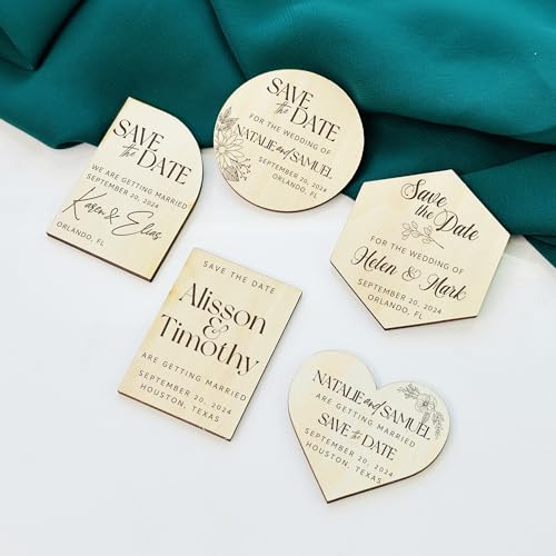 Pack 10 imanes decorativos personalizados de madera 2.5x2.5 in miniatura 2