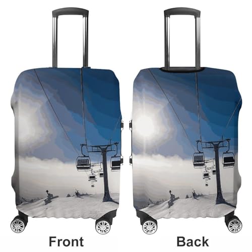 Ski Lift at Sunshine Luggage Cover, Washable Elastic Suitcase Cover Protector Fit 18-32 Inch Luggage3