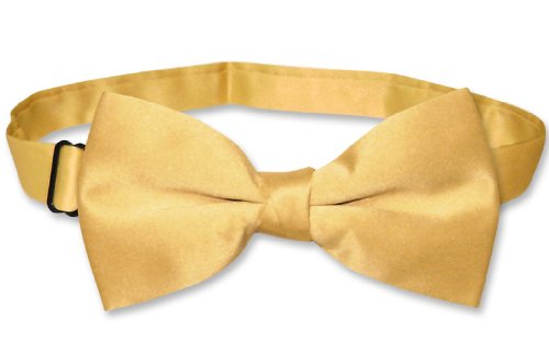 Krisar Enterprises BOWTIE Solid GOLD Color Men's Bow Tie for Tuxedo or Suit