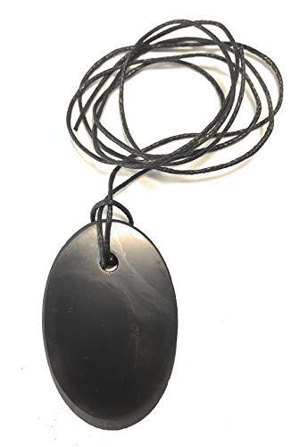 Shungite Pendant Oval 11 g with Carrying Cord Personal Protection Talisman Jewellery Stone Energy Stone, Stone