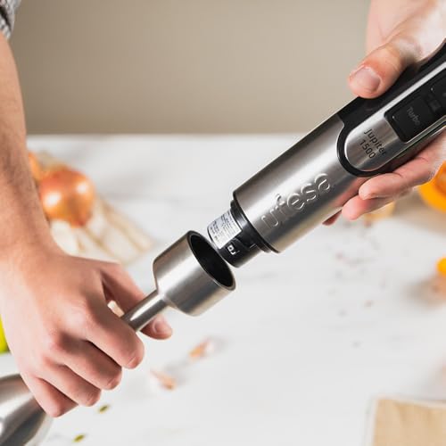 Miniatura 5 de Ufesa Jupiter Batidora de Mano 1500W, Control de Velocidad Variable, Pantalla LCD, Función Turbo, 4 Cuchillas de Alta Eficiencia, Acero Inoxidable, Diseño Antisalpicaduras, Vaso Medidor 600 ml