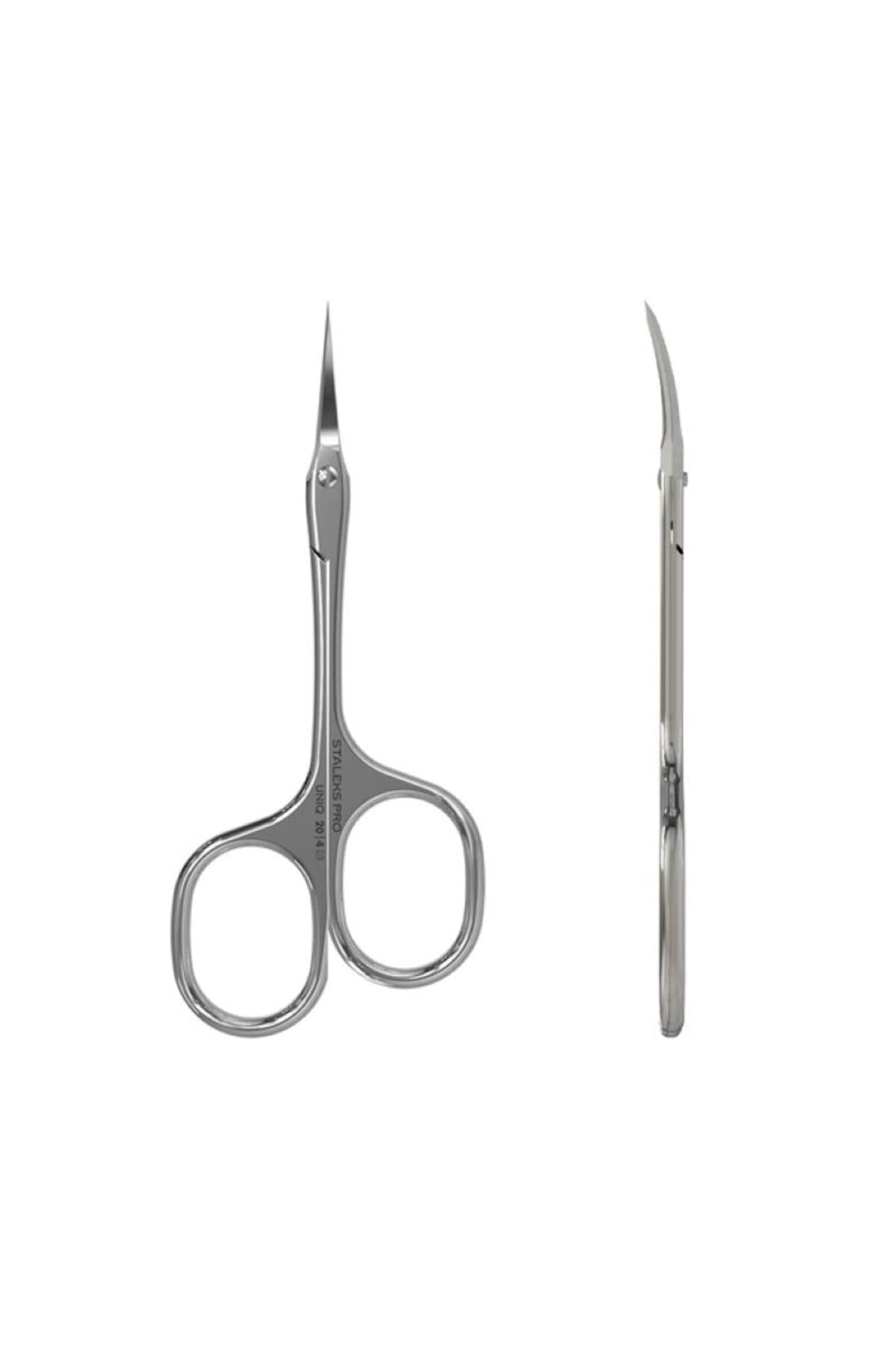 Forbici per cuticole STALEKS UNIQ SQ-20/4, manici asimmetrici, lama curva classica