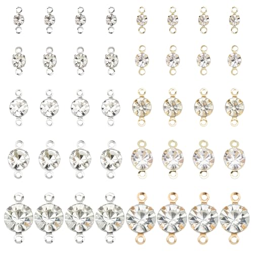 Breloques en strass SUPERFINDINGS : lot de 200 connecteurs en oxyde de zirconium pour bijoux