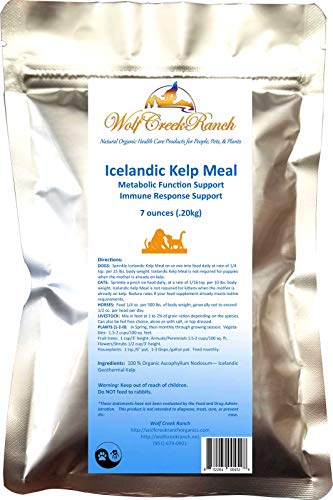 Wolf Creek Ranch Icelandic Kelp Meal - Loaded with Nutrients That Support Your Livestock Or Pet & A Natural Seaweed Fertilizer for Plants, 7 oz. Bag