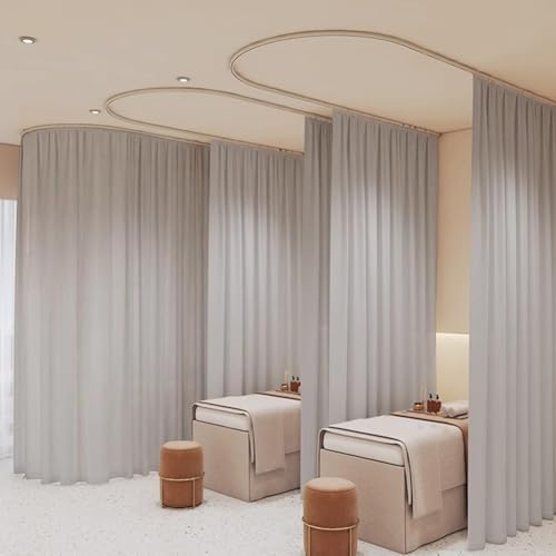 Rideau de séparation de pièce occultant et isolant avec rail de plafond modulable