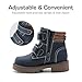 DREAM PAIRS Toddler Boys Ankle Boots with Hook and Loop Fashion Booties for Kids,Size 9 Toddler,Navy,SDBB2403K