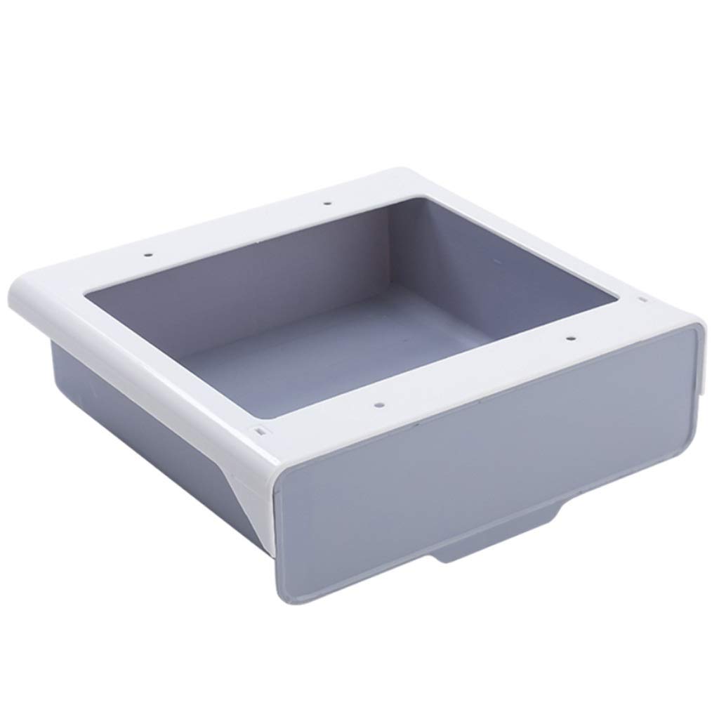 Table cachée avec boîte de rangement de bureau sous la table en plastique rigide - 8