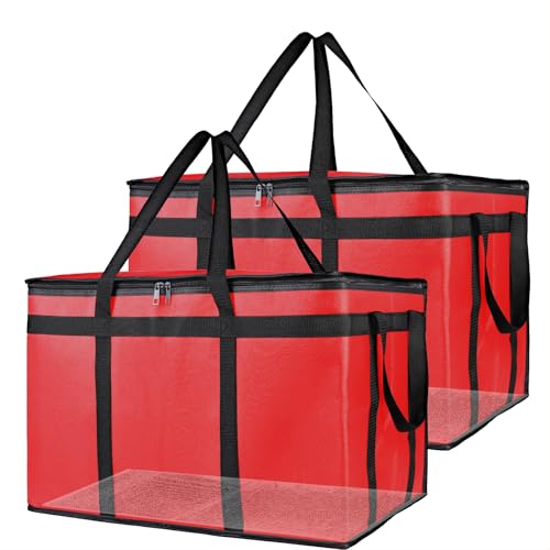 Bodaon Large 2-Pack Insulated Food Delivery Bag With Hard Bottom, XXXL Bags, Rideshare Delivery Bag...