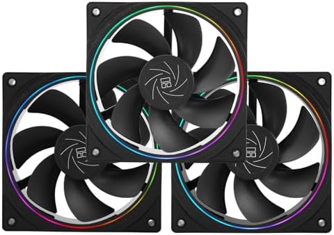 Thermalright TL-S12R X3 CPU Fan 120mm Reverse Fan Case Cooler Fan Comes with ARGB Lighting,CPU Cooling Fan with 1500RPM Speed,Black PC PWM Silent Computer Fan,Set of Fans