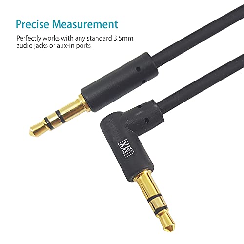 Image of MX RCA Cable AUX to RCA Y Splitter Cable To 2 Rca Stereo Audio Cable PERENT (3.5mm Male to 3.5mm Male Right Angle, 1.5 METER)