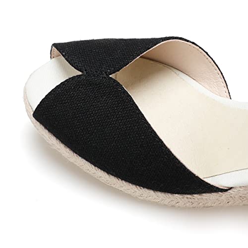 Image of Women's Espadrille Wedge Sandals Closed Toe Lace-Up Shoes