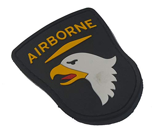 101st Airborne Division Rubber Badges PVC Rubber 3D Patch (Black)