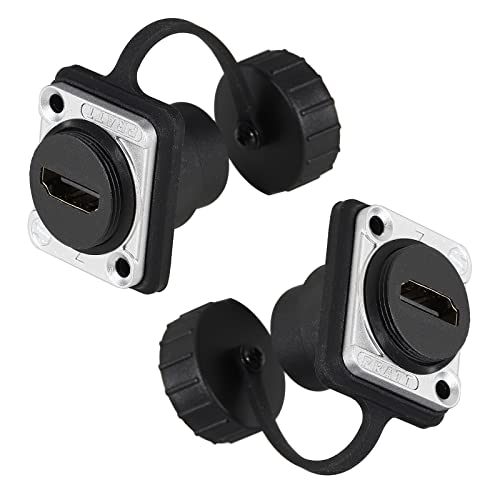 2 conectores HDMI IP67 para montaje en panel, impermeables miniatura 1