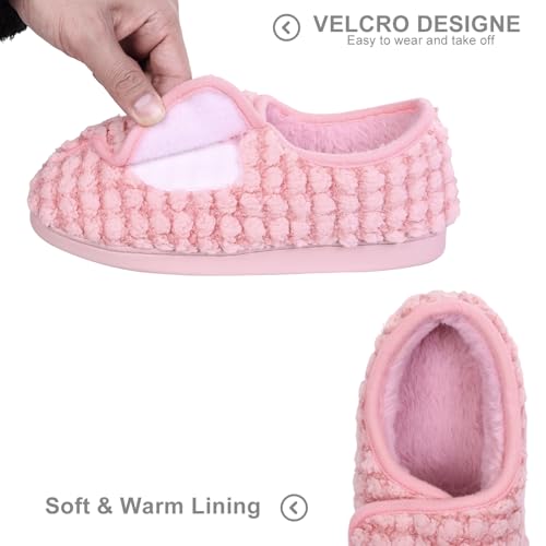 Image of Git-up Women Soft wide Slippers Memory Foam Closed Toed Diabetic Arthritis Edema House Slippers