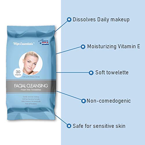 Diamond Wipes Oil Free Facial Cleansing Wipes 30 Count x 12 Packs (Total 360 Wipes) Gently Remove Makeup, with Vitamin E and Botanical Extracts