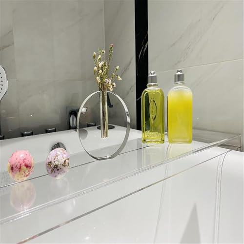 Bandeja transparente para bañera, estante ancho de acrílico para libros, bebidas, teléfono, organizador flotante impermeable para relajación en el baño y tiempo de spa