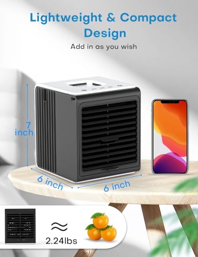 Censtech TF02 3-In-1 Mini Air Conditioner With Remote, Top Splash-Proof Design, 3 Speeds Small Portable Air Conditioner, Large Capacity Tank Personal Air Conditioner, Desk Air Conditioner For Office Room thumb #7