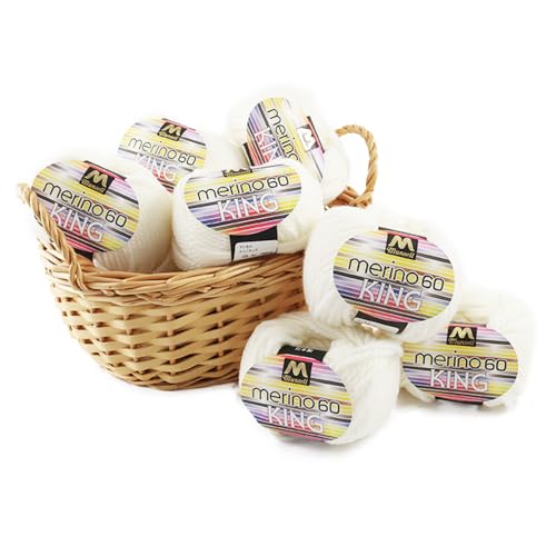 マンセルメリノキング(極太) 2054番色(白) 10玉セット[No.056]