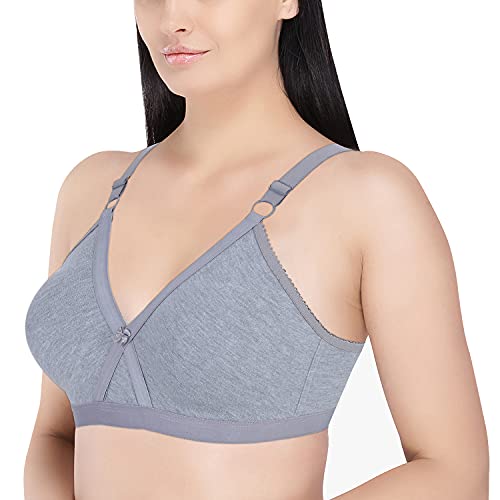 Image of Women's Poly Cotton Non-Padded Wire Free Full Coverage Bra