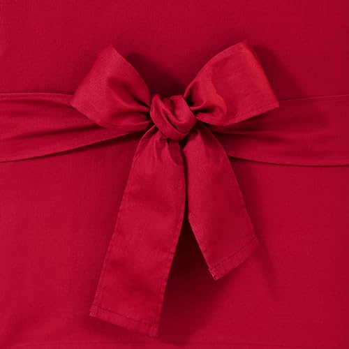 Image of SureFit Cove Cotton Canvas Short Dining Room Chair Covers, Dining Chair Cover with 6 Inch Skirt, Removable and Machine Washable, Set of 2 Dining Chair Covers, Claret