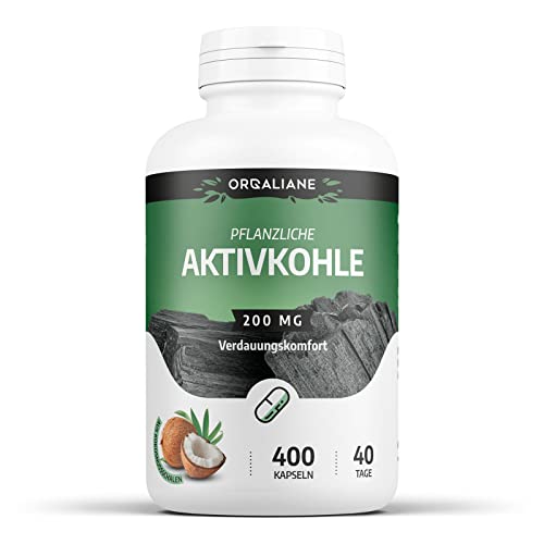 Aktive Kohle - Verdauungskomfort - Activated Carbon - 2000 MG/Tag - 400 Kapseln | Ohne Zusätze, Premium Naturprodukt