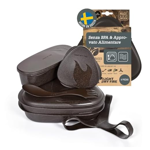 Light My Fire Vajilla Camping - Kit Picnic 6 Cubiertos Camping - Vajilla Plastico Reutilizable 100% sin BPA - Microondas y Lavavajillas - Cubiertos para Llevar Acampada Senderismo Almuerzo Picnic Set