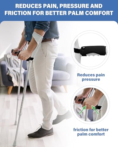 SPRING SEAON Unterarmgehstützen Griffpolster – Weiche Schaumstoff Handpolster für Krücken, Rutschfest & Bequem, Schmerzlinderung beim Gehen, Universal passend für Unterarmkrücken, 2 Stück