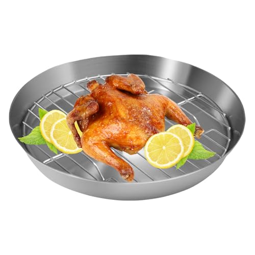 Generico Bandeja de horno | Con rejilla de acero inoxidable para horno – Bandeja para galletas y para carne de res, pollo, pescado, verduras, lasaña