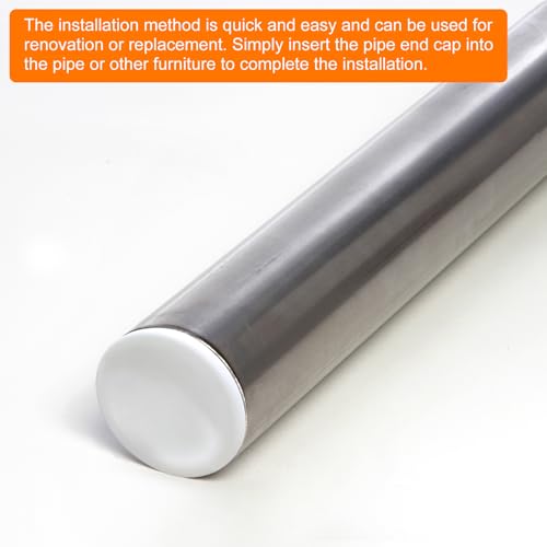 Image of uxcell 1-9 /16 inch(40mm) Round Plastic Plug, 4 Pcs White Pipe Tubing End Cap Plastic Plug Cap Insert Glide Insert for Metal Tubing Fence Table Chairs Furniture