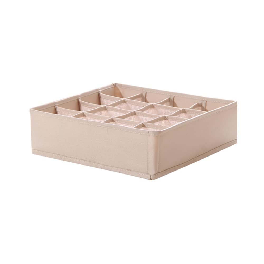 ETRGFTHU Underwear Storage Box Home Compartment Drawer Storage Wardrobe Sundries Organizer Breathable and Moisture-proof Washable(Beige)