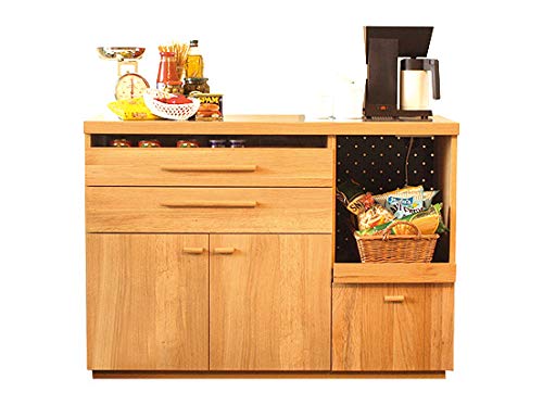 ブラウン木製キャビネット　キッチン棚 楽天市場】キャビネット 片開き 引出し付 天然木 エスニック調