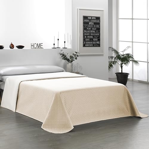 Martina Home Couvre-lit boutis réversible, Beige Lin, lit de 90 cm