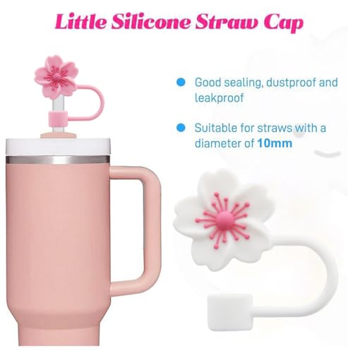 Image of Straw Cover Cap for Stanley Cup,Silicone Straw Topper 10mm 0.4in Dust-Proof Reusable Straw Tips Lids,Straw Tip Covers for Stanley Cups Accessories