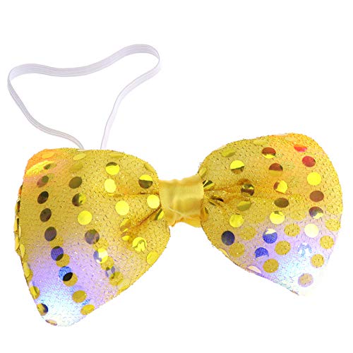 OTOTEC LED Noeud Papillon à Paillettes Clignotant Éclairage Noeud Papillon Cravate Homme Femme Mariage Fête Décoration