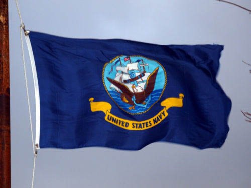 3X5 3Ft X 5Ft Us Navy Official Logo Double Sided 2Ply Flag Banner Grommets