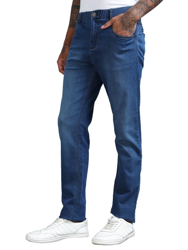 beevee Men’s Regular Fit Solid Cotton Lycra Pyjama | Denim Cotton Blend with Lycra | Button Closure | Lounge Wear-picture-14