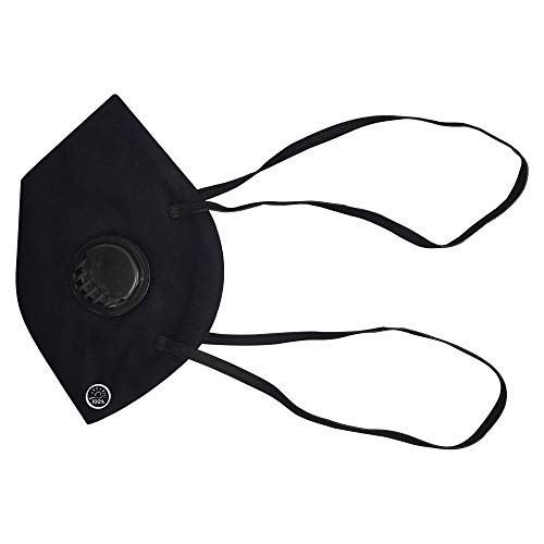 Image of byPureNaturals 5 Layered N95 Face Mask Reusable, Washable Over the Head Black Anti Pollution Face Mask With Respirator Vent.