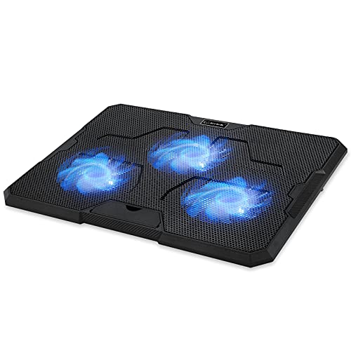 Coolertek-Laptop-Cooling-Pad-Adjustable-Height-Gaming-Laptop-Cooler-Portable-Ultra-Slim-Quiet-Laptop-Notebook-Cooler-Cooling-Pad-Stand-with-3-USB-Powered-Fans-Fits-13-173-Inches-Blue
