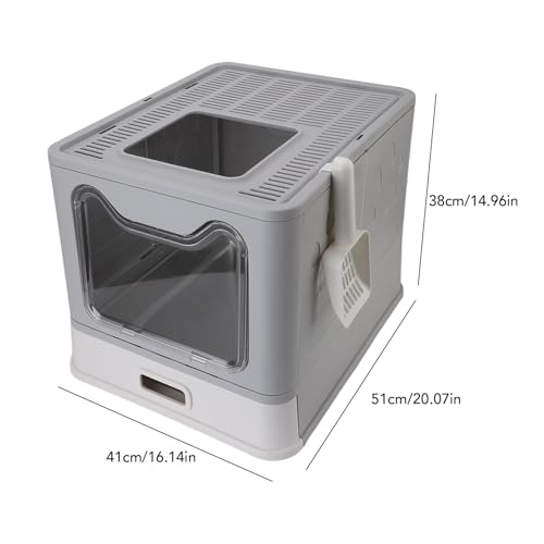 Caja de arena para gato cerrada Luocute acero inoxidable plegable miniatura 7