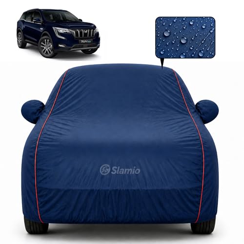 Image of Premium 100% Waterproof Car Cover for Mahindra XUV 700 2021-2026 Models All-Weather, UV & Dust Protection | Heavy-Duty 3-Layer Fabric | Custom Fit with Mirror & Antenna Pockets | Navy Blue