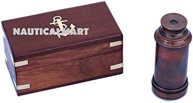 NAUTICALMART Delux Class SCOUT'S Antique Copper Spyglass Telescope 7" with Rosewood Box