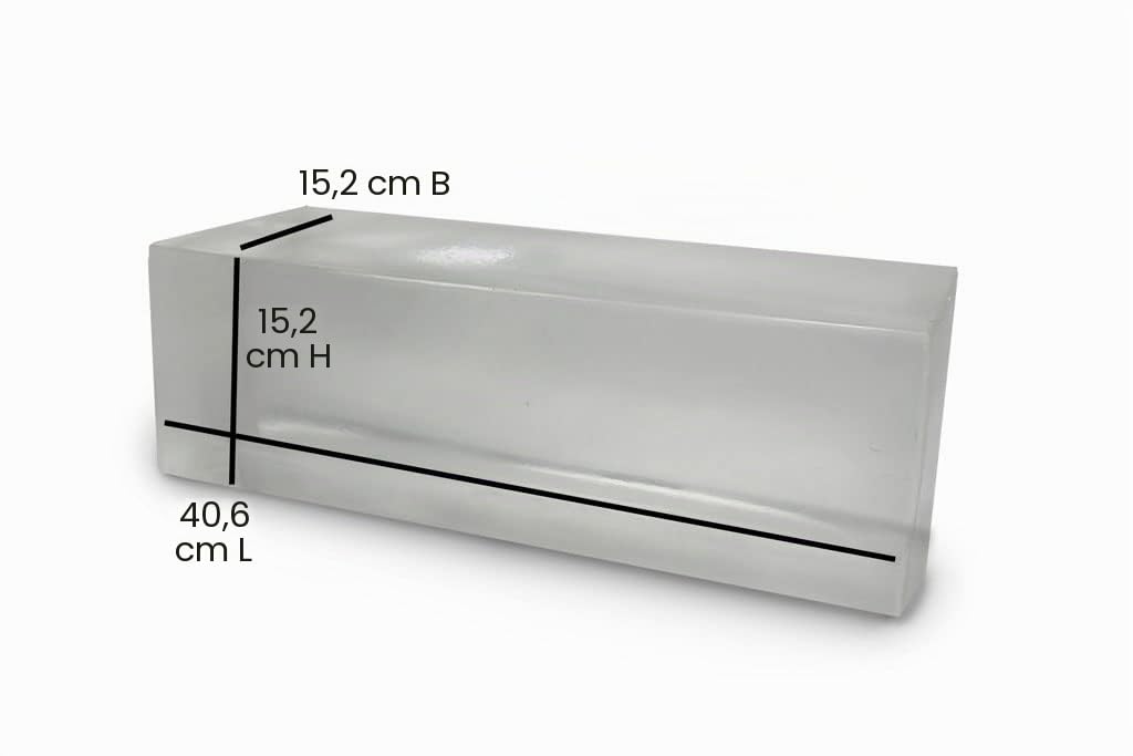 10 % ballistischer Gelatine-FBI-Block, 16 x 6 x 6 cm, 28 g, 7,8 kg