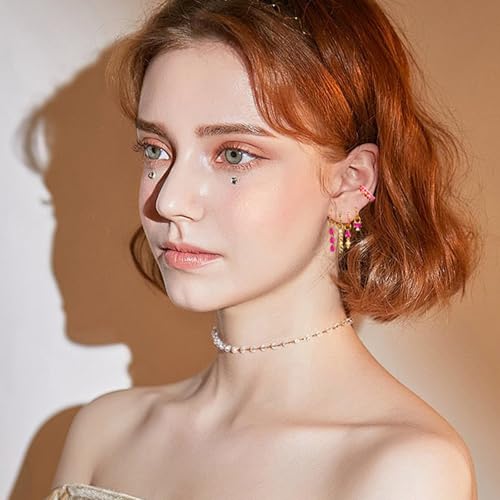 6pcs Gold Hoop Earring Stacks For Women Dainty Colorful Cubic Zirconia Huggie Earrings 18k Gold Hoop Earrings Cartilage Stud Earring Sets For Multiple Piercing2