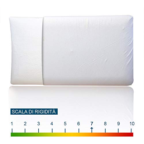 Simply Foam Oreiller à mémoire de forme savon en coton Hauteur 12 cm 100 % mousse à mémoire de forme avec tissu déhoussable Housse extérieure en tissu coton Cover